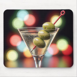 Drei Oliven im Martini-Cocktail Mousepad