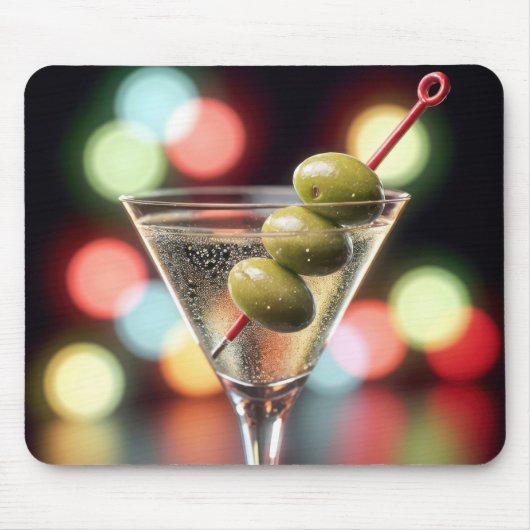 Drei Oliven im Martini-Cocktail Mousepad (Vorne)