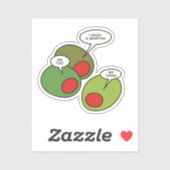 Drei Oliven-Vinyl-Aufkleber nach Maß Aufkleber (Blatt)