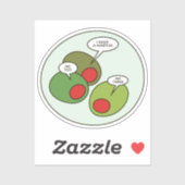 Drei Oliven-Vinyl-Aufkleber nach Maß Aufkleber (Blatt)