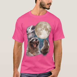 Drei Opossum-Raccoon Ratten Howl at Moon 3 Wolfs S T-Shirt