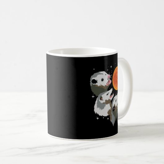 Drei Opossum-Totenmond-Possum-Kostüme für Kaffeetasse (VorderseiteRechts)