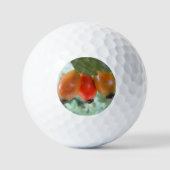 Drei orange Hagebutten Golfball (Vorderseite)