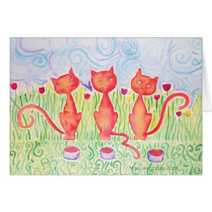 Drei orange Katzen Karte ~ Leer