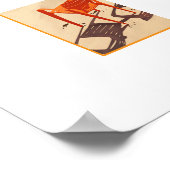 Drei orange Liegestühle Poster (Ecke)