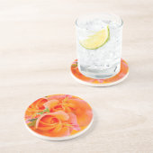 Drei orange Rose Sandstein Untersetzer (Seite)