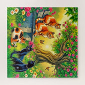 Drei orangefarbene Katzen Puzzle (Horizontal)