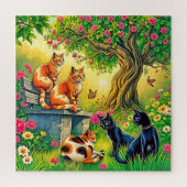Drei orangefarbene Katzen Puzzle (Vertikal)