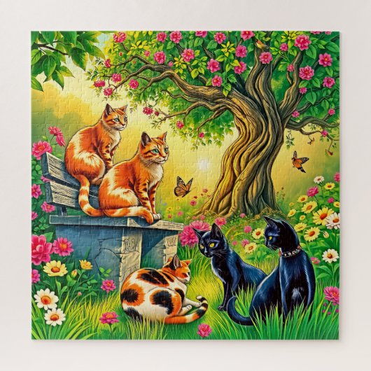 Drei orangefarbene Katzen Puzzle (Vertikal)