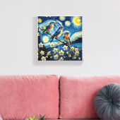 Drei orientalische Bluebirds Van Gogh Art Leinwanddruck (Insitu (Wohnzimmer))
