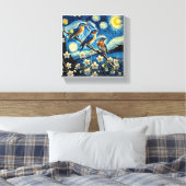 Drei orientalische Bluebirds Van Gogh Art Leinwanddruck (Insitu (Schlafzimmer))