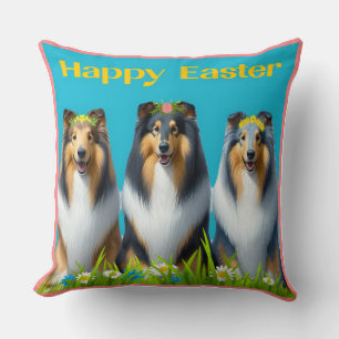 Drei Oster Collies Kissen