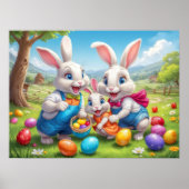 Drei Osterbände farbenfrohe Frühlingsjagd Poster (Vorne)