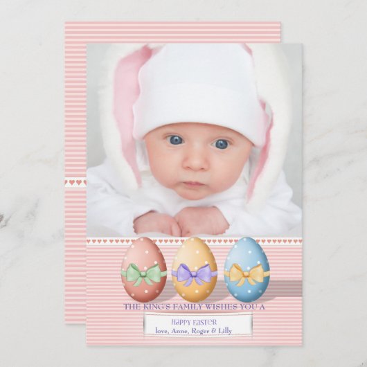 Drei Ostereier Fotokarte Feiertagskarte (Vorne/Hinten)