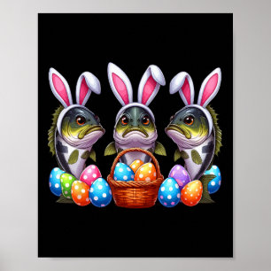 Drei Osterhasen Byb Fische Jagd Eier Sket Co Poster