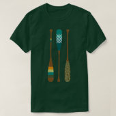 Drei Paddles farbenfrohe Canoe Lover Geschenk Idee T-Shirt (Design vorne)