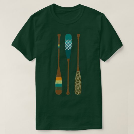 Drei Paddles farbenfrohe Canoe Lover Geschenk Idee T-Shirt (Design vorne)
