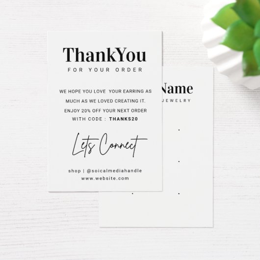 Drei Pair Ohrring Dankeschön Karten (Schreibtisch)