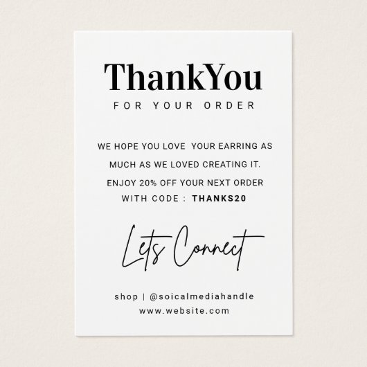 Drei Pair Ohrring Dankeschön Karten (Vorderseite)