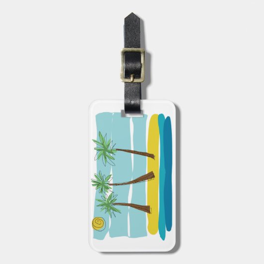 Drei Palmen-Gepäckanhänger Gepäckanhänger (Vorderseite vertikal)