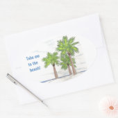 DREI PALMS-Aufkleber (4) Ovaler Aufkleber (Umschlag)