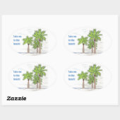 DREI PALMS-Aufkleber (4) Ovaler Aufkleber (Blatt)