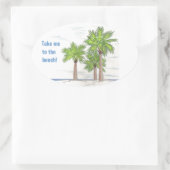 DREI PALMS-Aufkleber (4) Ovaler Aufkleber (Tasche)