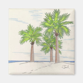 DREI PALMS-Magnet (Quadrat) Magnet