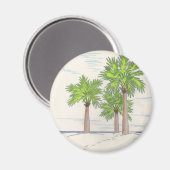 DREI PALMS-Magnete (rund) Magnet (Vorderseite/Rückseite)