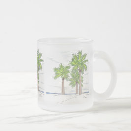 DREI PALMS-Tasse (mattiertes Glas) Mattglastasse