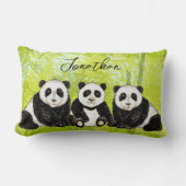 Drei Pandabären - handgemalt | Kissen (Vorderseite)