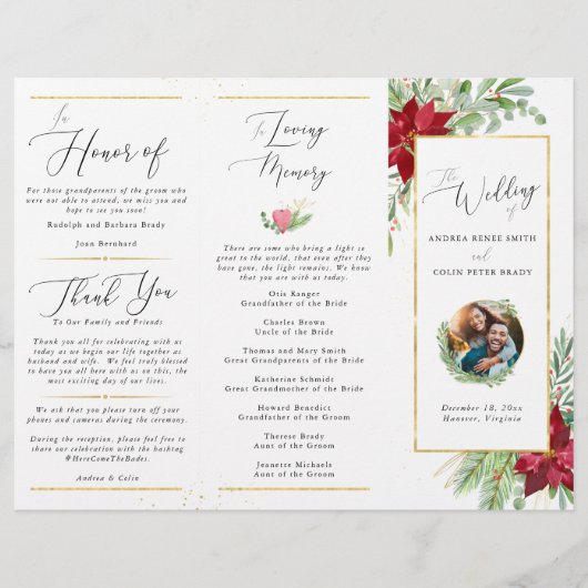 Drei-Panel-Programm für Weihnachtsfeiertage (Vorderseite)