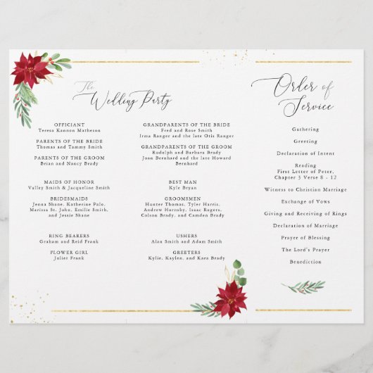 Drei-Panel-Programm für Weihnachtsfeiertage (Rückseite)