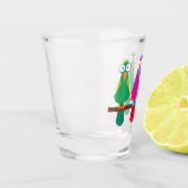 Drei Papageien mit großem Cartoon Schnapsglas (Links)