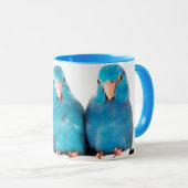 Drei Papageien pazifische blaue Parrotlet Tasse (VorderseiteRechts)