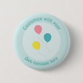 Drei Party-Balloons Benutzerdefinierter Text Button (Vorderseite)