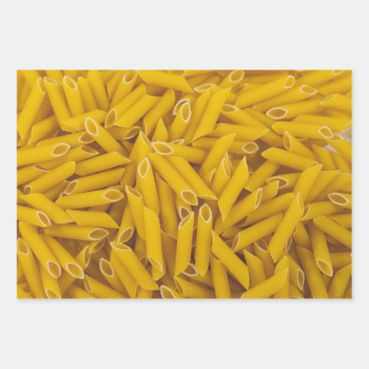 Drei Pasta Fotos Penne Fusilli Farfalle Geschenkpapier Set (Vorderseite 3)