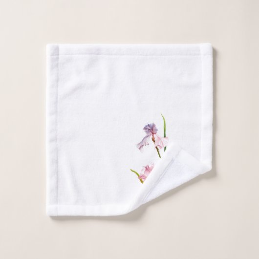 Drei Pastel Irises Badetücher Set (Waschlappen)