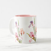 Drei Pastel Irises Zweifarbige Tasse (Vorderseite Links)