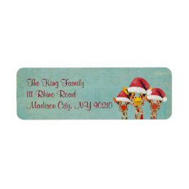 Drei-Pechgiraffen-Weihnachtsadressen-Etikett