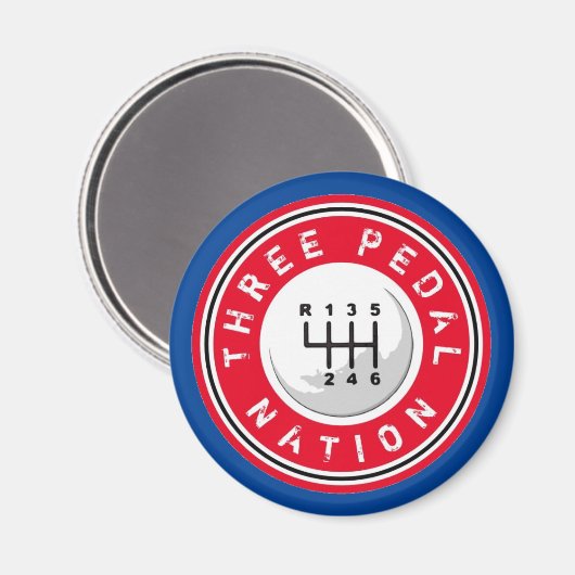 DREI PEDAL NATION Magnet (Vorderseite/Rückseite)