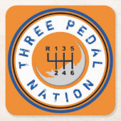 DREI PEDAL NATION RECHTECKIGER PAPPUNTERSETZER (Vorderseite)