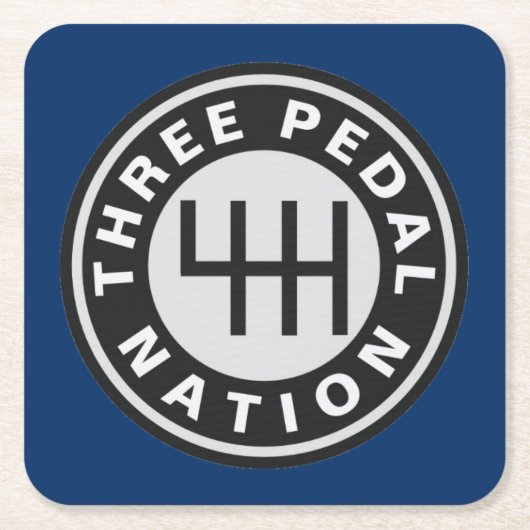 DREI PEDAL NATION RECHTECKIGER PAPPUNTERSETZER (Vorderseite)