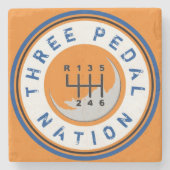 DREI PEDAL NATION Stone Untersetzer (Vorderseite)