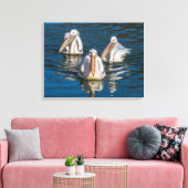 Drei Pelikane nah Leinwand (Insitu (Wohnzimmer))