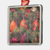 Drei Persimone-Verzierungs-Quadrat Silbernes Ornament (Links)