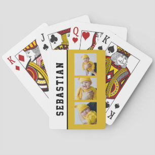 Drei Personalisierte Foto und Text Spielkarten