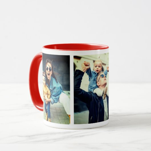 Drei persönliche Fotos Tasse (Vorderseite Links)