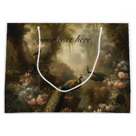 drei Pfauen im englischen Garten, individuell anpa Große Geschenktüte