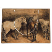 Drei Pferde im Stall Große Geschenktüte (Vorderseite)